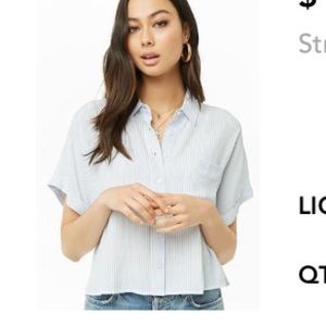 Forever 21 striped pocket shirt